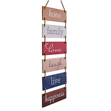 Load image into Gallery viewer, Excello Global Products Large Hanging Wall Sign: Rustic Wooden Decor (Home, Family, Love, Laugh, Live, Happiness) Hanging Wood Wall Decoration (11.75" x 32"): Home &amp; Kitchen