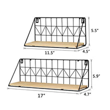 Load image into Gallery viewer, Mkono Wall Mounted Floating Shelves Set of 2 Rustic Metal Wire Storage Shelves Display Racks Home Decor: Home &amp; Kitchen