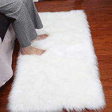 Load image into Gallery viewer, Noahas Luxury Fluffy Rugs Bedroom Furry Carpet Bedside Sheepskin Area Rugs Children Play Princess Room Decor Rug, 2ft x 3ft, White