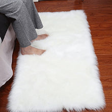 Load image into Gallery viewer, Noahas Luxury Fluffy Rugs Bedroom Furry Carpet Bedside Sheepskin Area Rugs Children Play Princess Room Decor Rug, 2ft x 3ft, White