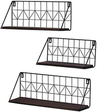 Load image into Gallery viewer, Mkono Wall Mounted Floating Shelves Set of 2 Rustic Metal Wire Storage Shelves Display Racks Home Decor: Home &amp; Kitchen