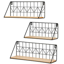 Load image into Gallery viewer, Mkono Wall Mounted Floating Shelves Set of 2 Rustic Metal Wire Storage Shelves Display Racks Home Decor: Home &amp; Kitchen