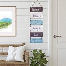 Load image into Gallery viewer, Excello Global Products Large Hanging Wall Sign: Rustic Wooden Decor (Home, Family, Love, Laugh, Live, Happiness) Hanging Wood Wall Decoration (11.75" x 32"): Home &amp; Kitchen