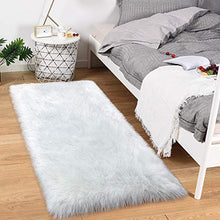 Load image into Gallery viewer, Noahas Luxury Fluffy Rugs Bedroom Furry Carpet Bedside Sheepskin Area Rugs Children Play Princess Room Decor Rug, 2ft x 3ft, White