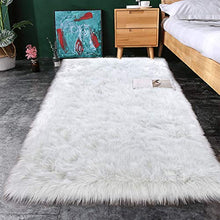 Load image into Gallery viewer, Noahas Luxury Fluffy Rugs Bedroom Furry Carpet Bedside Sheepskin Area Rugs Children Play Princess Room Decor Rug, 2ft x 3ft, White
