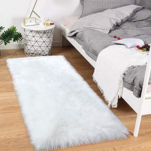Load image into Gallery viewer, Noahas Luxury Fluffy Rugs Bedroom Furry Carpet Bedside Sheepskin Area Rugs Children Play Princess Room Decor Rug, 2ft x 3ft, White