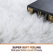Load image into Gallery viewer, Noahas Luxury Fluffy Rugs Bedroom Furry Carpet Bedside Sheepskin Area Rugs Children Play Princess Room Decor Rug, 2ft x 3ft, White
