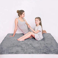 Load image into Gallery viewer, LOCHAS Ultra Soft Indoor Modern Area Rugs Fluffy Living Room Carpets Suitable for Children Bedroom Home Decor Nursery Rugs 4 Feet by 5.3 Feet (Gray)