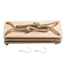 Load image into Gallery viewer, JayDee Decorative Hanging 3 Tier Natural Wood Floating Wall Shelves with Jute Rope-Home Decor Organizer for Any Room!