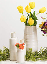 Load image into Gallery viewer, Sullivans Small White Vase Set (Ceramic), Rustic Home Decor, Distressed White, Set of 3 Vases (CM2333).