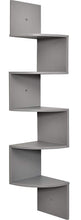 Load image into Gallery viewer, Greenco 5 Tier Wall Mount Corner Shelves Gray Finish