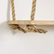 Load image into Gallery viewer, JayDee Decorative Hanging 3 Tier Natural Wood Floating Wall Shelves with Jute Rope-Home Decor Organizer for Any Room!