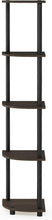 Load image into Gallery viewer, Furinno Turn-N-Tube 5 Tier Corner Shelf, Dark Brown Grain/Black