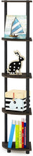 Load image into Gallery viewer, Furinno Turn-N-Tube 5 Tier Corner Shelf, Dark Brown Grain/Black