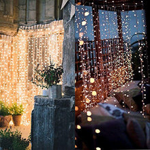 Load image into Gallery viewer, Twinkle Star 300 LED Window Curtain String Light Wedding Party Home Garden Bedroom Outdoor Indoor Wall Decorations, Warm White