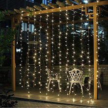 Load image into Gallery viewer, Twinkle Star 300 LED Window Curtain String Light Wedding Party Home Garden Bedroom Outdoor Indoor Wall Decorations, Warm White