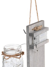 Load image into Gallery viewer, GBtroo Rustic Wall Sconces - Mason Jars Sconce, Rustic Home Decor,Wrought Iron Hooks, Silk Hydrangea and LED Strip Lights Design 6 Hour Timer Home Decoration (Set of 2)
