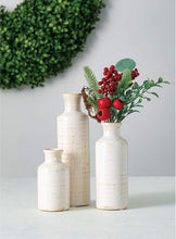 Load image into Gallery viewer, Sullivans Small White Vase Set (Ceramic), Rustic Home Decor, Distressed White, Set of 3 Vases (CM2333).