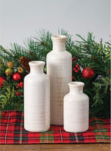 Load image into Gallery viewer, Sullivans Small White Vase Set (Ceramic), Rustic Home Decor, Distressed White, Set of 3 Vases (CM2333).